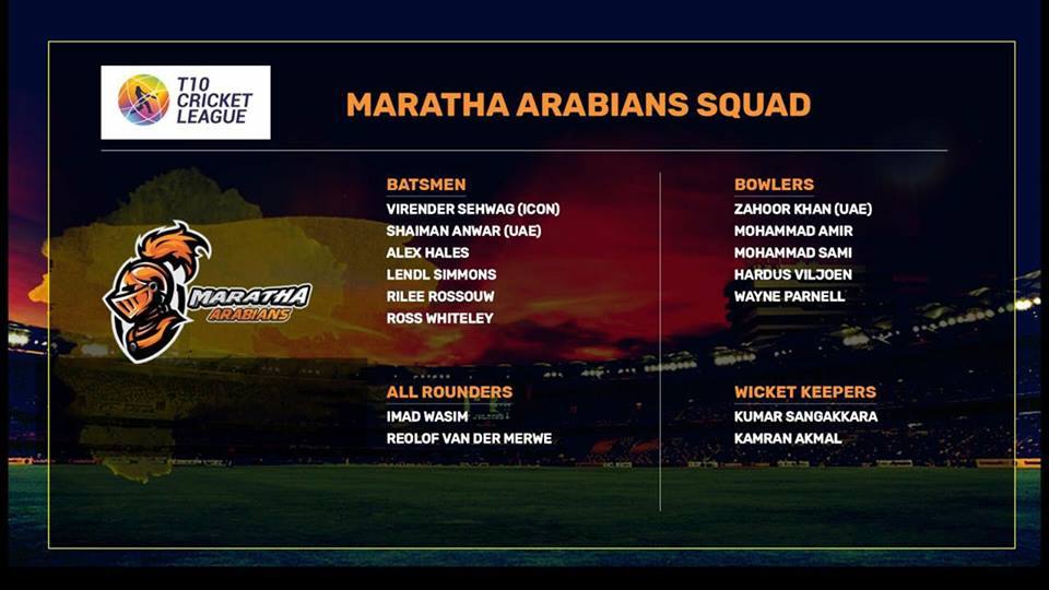 T10 Cricket League 2017 Schedule and Squads – Scooptimes